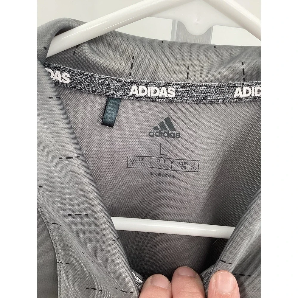 Men's Adidas Short Sleeved Performance‎ Golf Polo Large Gray